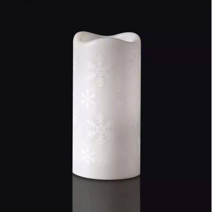 Vela de Navidad LED LED/3xAAA copos de nieve blanco frío