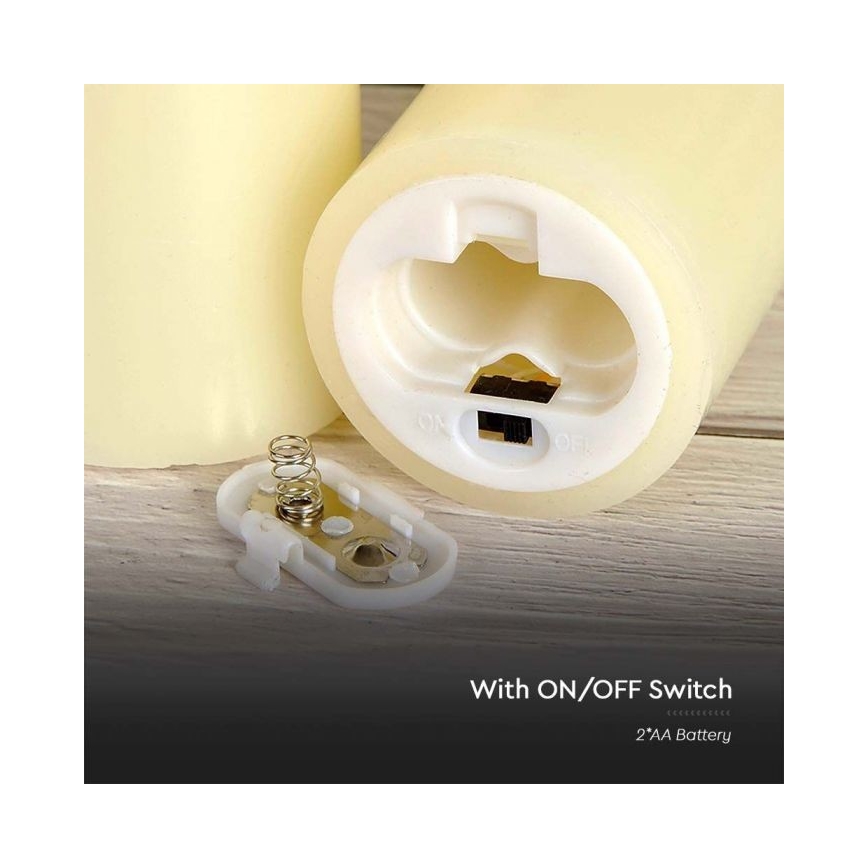 Vela LED LED/2xAA blanco cálido 17,5 cm