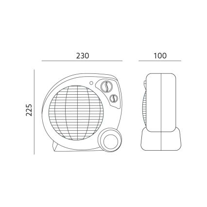 Ventilador con elemento calefactor ZEFIR 1000/2000W/230V blanco