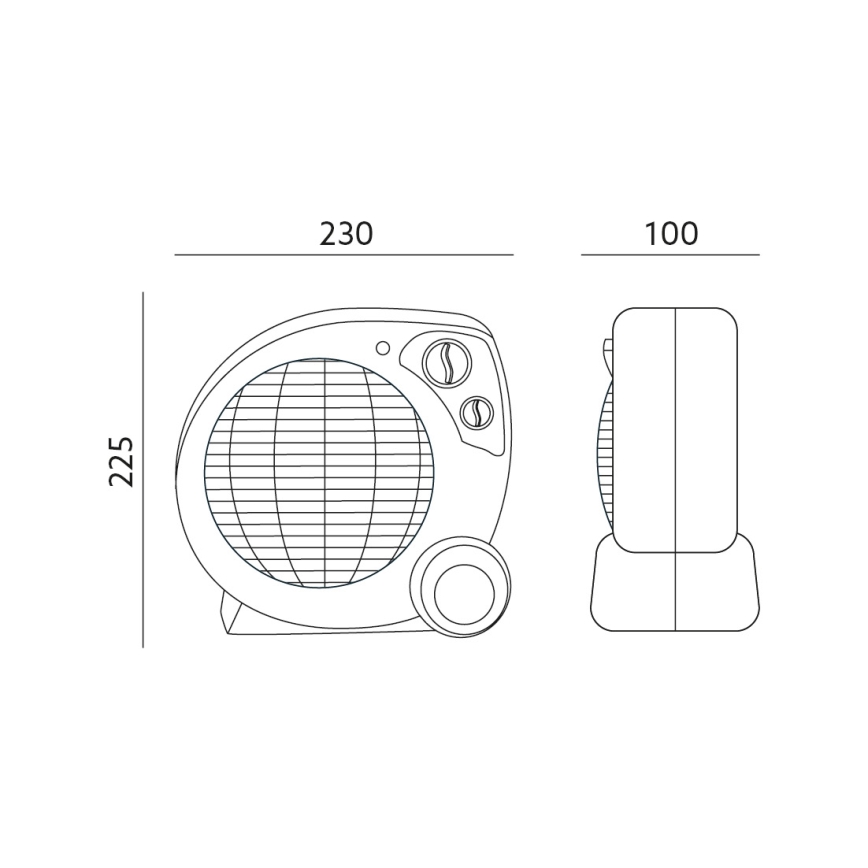 Ventilador con elemento calefactor ZEFIR 1000/2000W/230V blanco