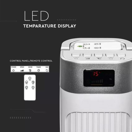 Ventilador de columna con control de temperatura y control remoto 55W/230V