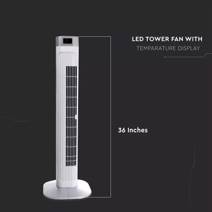 Ventilador de columna con control de temperatura y control remoto 55W/230V