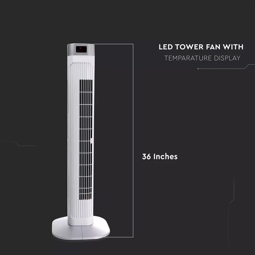 Ventilador de columna con control de temperatura y control remoto 55W/230V