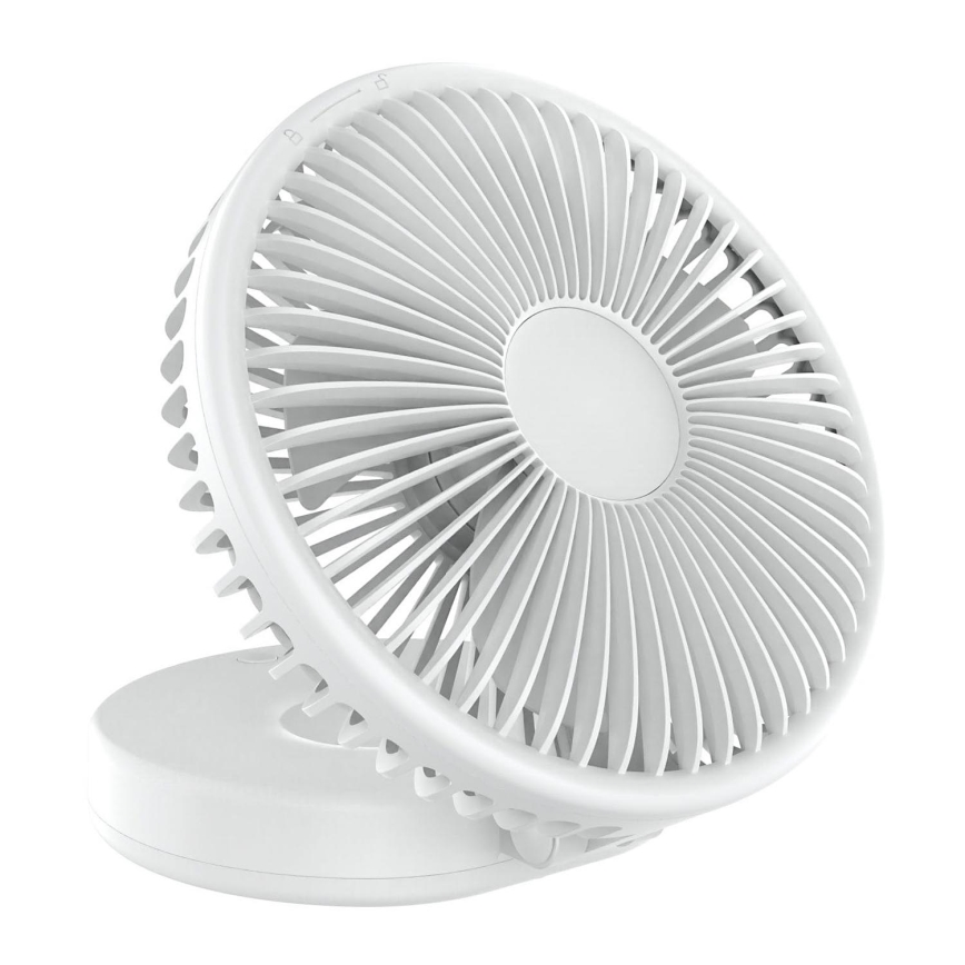 Ventilador de mesa recargable 10W/5V 2400 mAh blanco