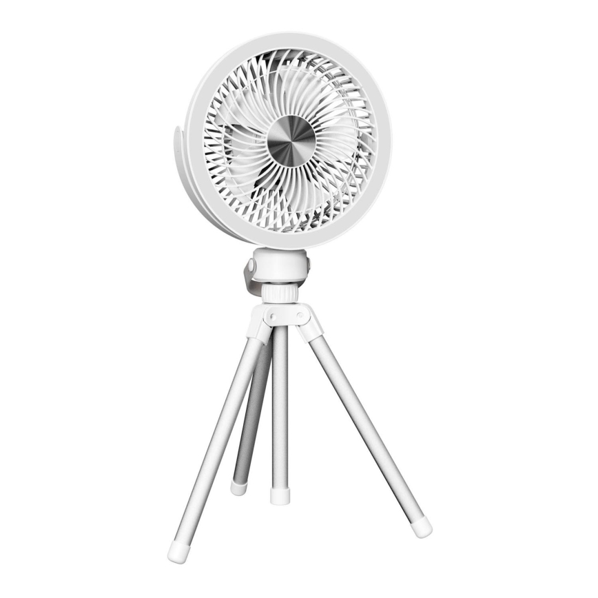 Ventilador de mesa recargable con iluminación LED 8W/3,7V 2400 mAh blanco
