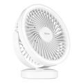 Ventilador de mesa recargable LED con iluminación LED LED/3W/5V USB 2400 mAh blanco