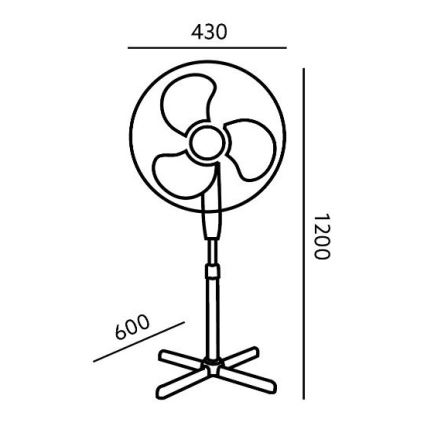 Ventilador de pie VIENTO 45W/230V blanco