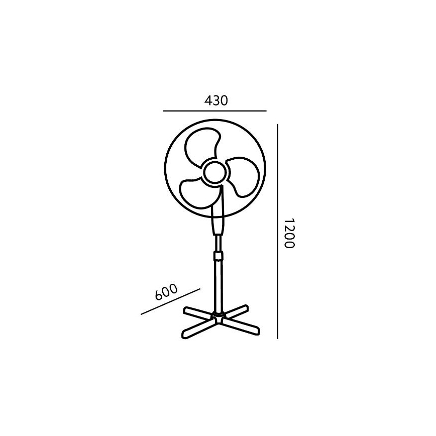 Ventilador de pie VIENTO 45W/230V blanco