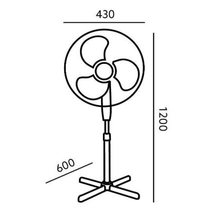 Ventilador de pie VIENTO 45W/230V negro