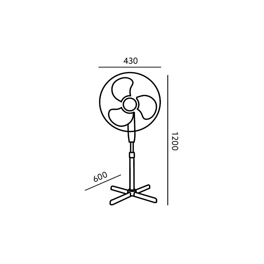Ventilador de pie VIENTO 45W/230V negro