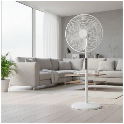 Ventilador de pie VIENTO-R 40W/230V blanco + mando a distancia