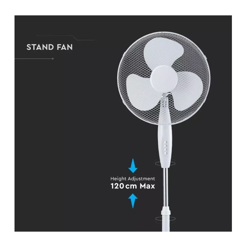 Ventilador de pie Ø 41 cm 40W/230V blanco