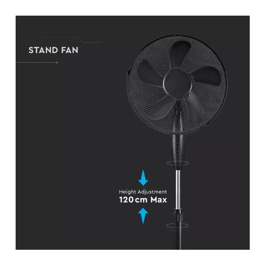 Ventilador de pie Ø 43cm 55W/230V negro