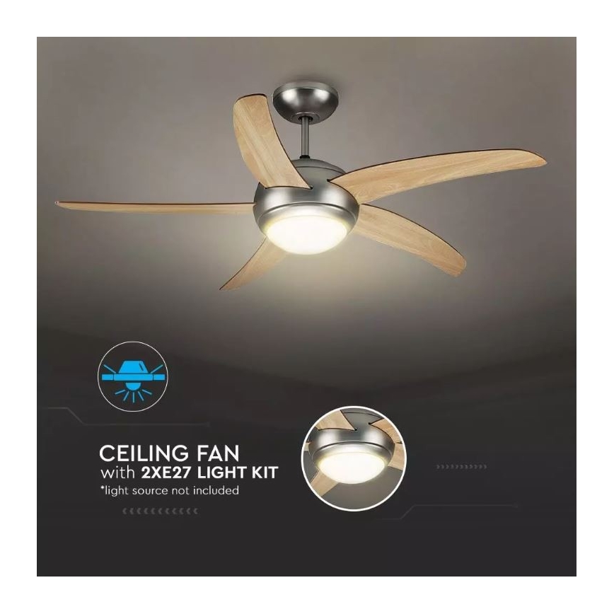 Ventilador de techo 2xE27/20W/230V diá. 132 cm + control remoto