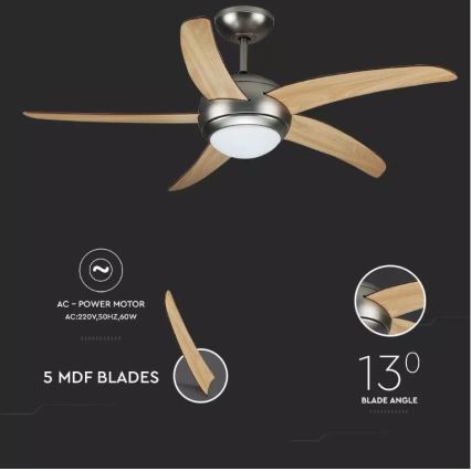 Ventilador de techo 2xE27/20W/230V diá. 132 cm + control remoto