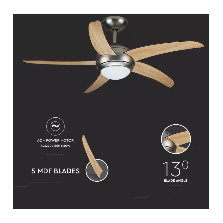 Ventilador de techo 2xE27/20W/230V diá. 132 cm + control remoto