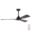 Ventilador de techo diá. 132 cm IP44 negro + control remoto