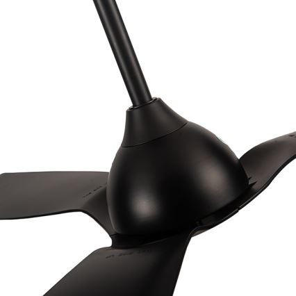 Ventilador de techo para cuarto de baño d. 132 cm IP44 negro + mando a distancia