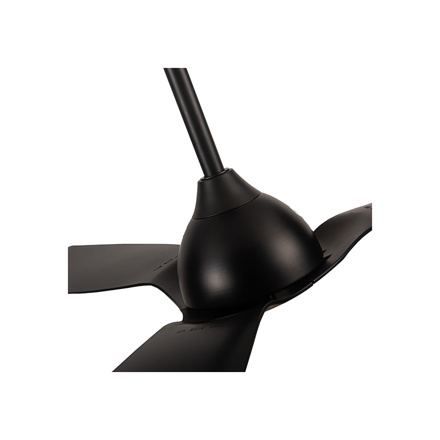 Ventilador de techo para cuarto de baño d. 132 cm IP44 negro + mando a distancia