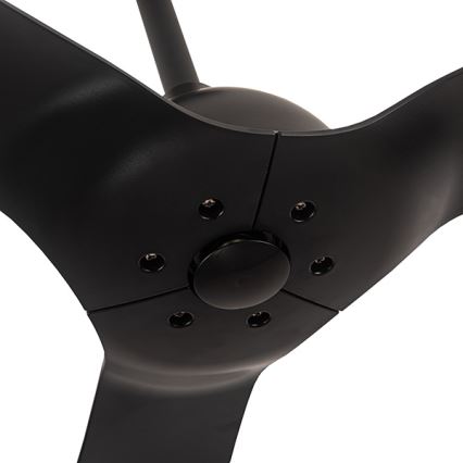 Ventilador de techo para cuarto de baño d. 132 cm IP44 negro + mando a distancia