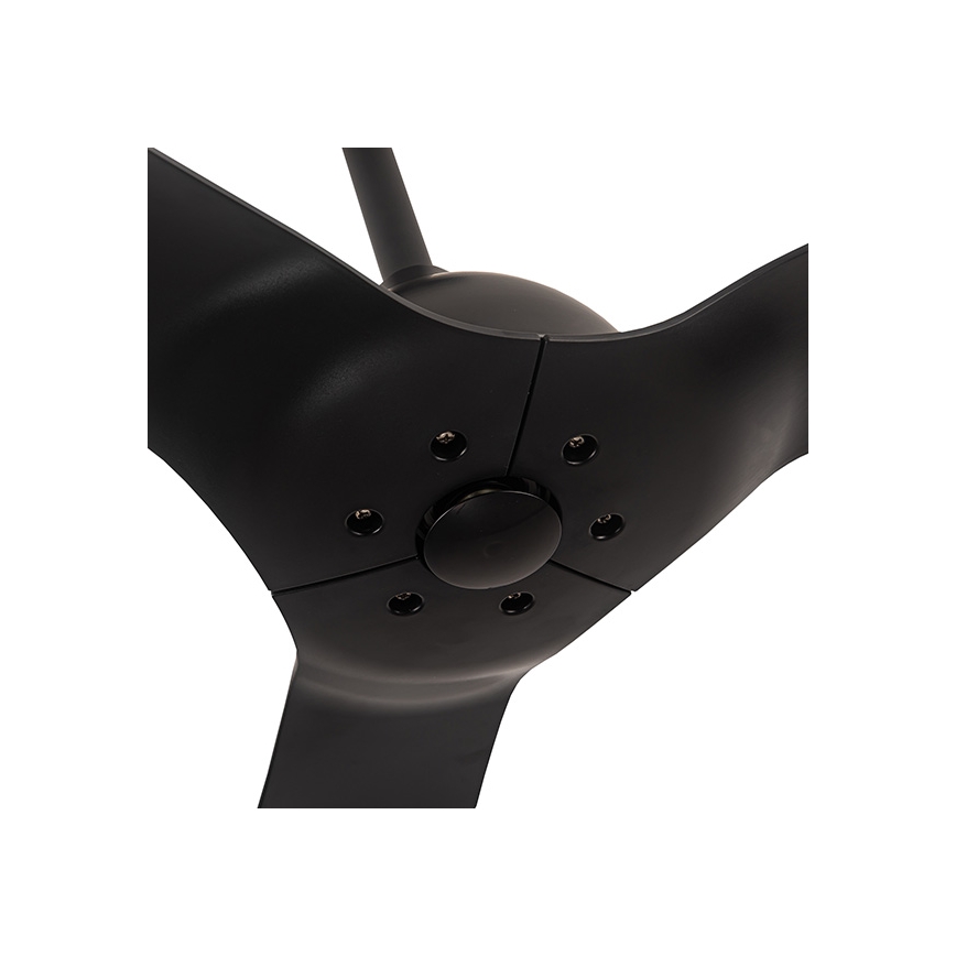 Ventilador de techo para cuarto de baño d. 132 cm IP44 negro + mando a distancia