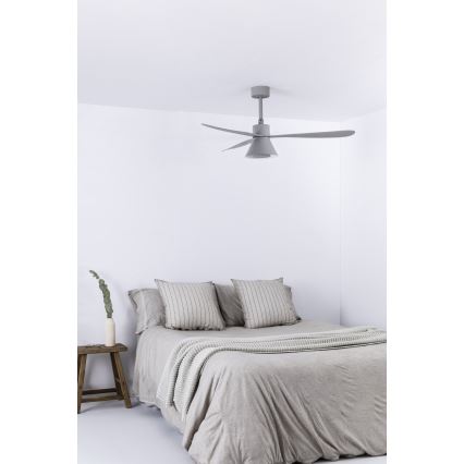 FARO 33762WT-24 - Ventilador de techo LED regulable AMELIA L CONE LED/20W/230V 2700/3500/5000K gris 132 cm Wi-Fi Tuya + control remoto