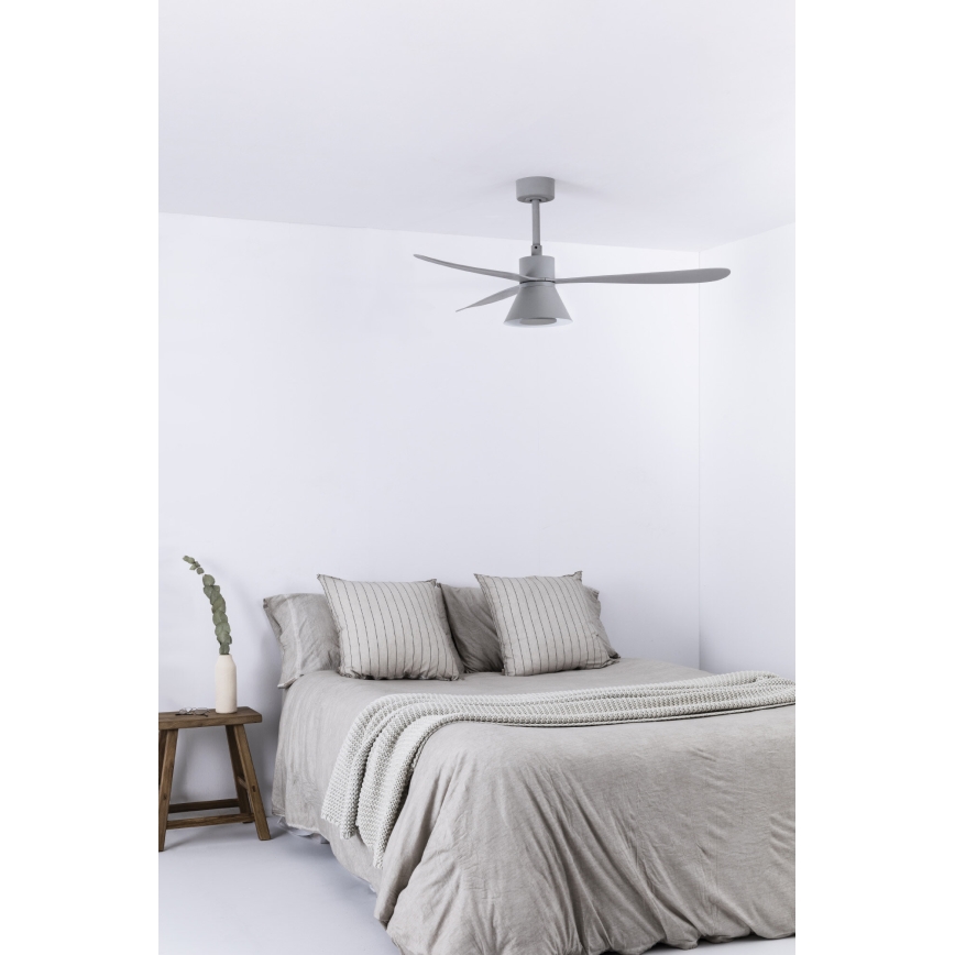 FARO 33762WT-24 - Ventilador de techo LED regulable AMELIA L CONE LED/20W/230V 2700/3500/5000K gris 132 cm Wi-Fi Tuya + control remoto