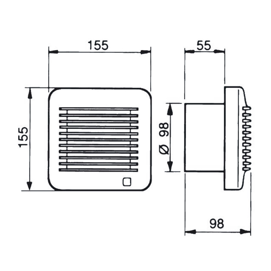 Ventilador para baño EDM-100 17W/230V IP44