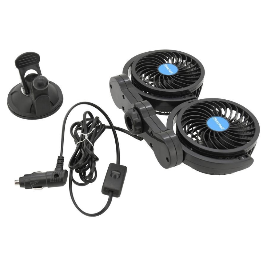 Ventilador con ventosa para coche 7W/12V negro
