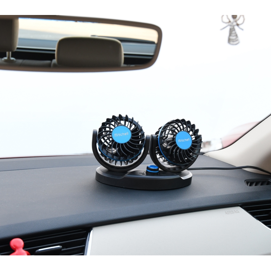 Ventilador para el salpicadero del coche 4W/12V negro