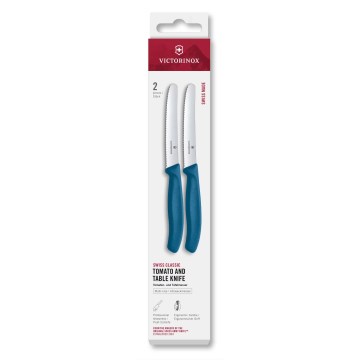 Victorinox - Juego de 2 cuchillos de cocina para verduras SWISS CLASSIC 11 cm, azul