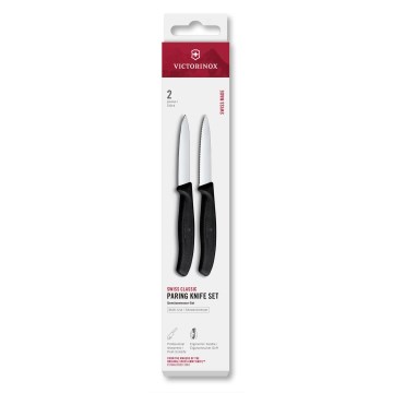 Victorinox - Juego de 2 cuchillos para verduras SWISS CLASSIC 8 cm, negro