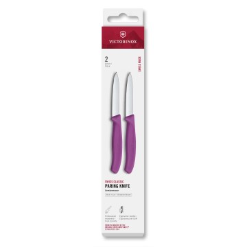 Victorinox - Juego de 2 cuchillos para verduras SWISS CLASSIC, 8 cm, violeta