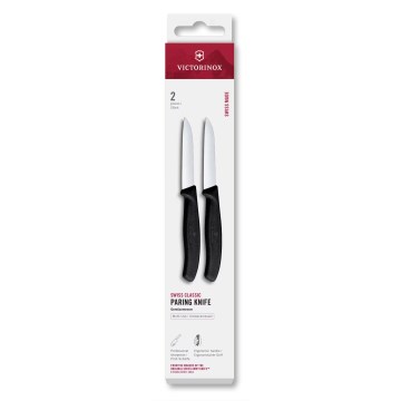 Victorinox - Juego de 2 cuchillos para verduras SWISS CLASSIC de 8 cm, color negro