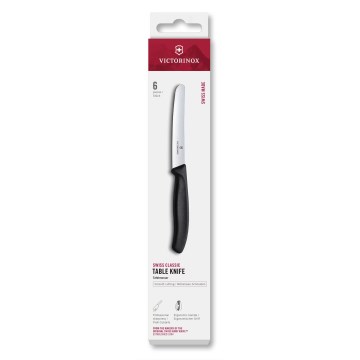Victorinox - Juego de 6 cuchillos para verduras SWISS CLASSIC, hoja de 11 cm, color negro