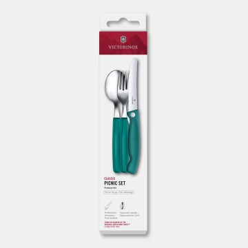 Victorinox - Juego de cubiertos para picnic SWISS CLASSIC, 3 piezas, turquesa