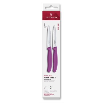 Victorinox - Juego de cuchillos de cocina para verduras SWISS CLASSIC, 10 cm, 2 unidades, violeta