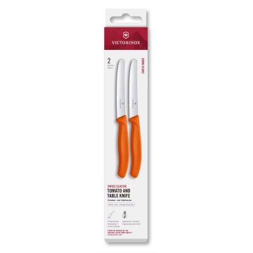 Victorinox - Juego de cuchillos de cocina para verduras SWISS CLASSIC 11 cm, 2 piezas, naranja