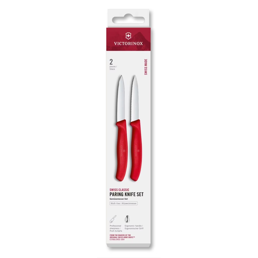 Victorinox - Juego de cuchillos de cocina para verduras SWISS CLASSIC 8 cm 2 piezas rojo