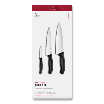 Victorinox - Juego de cuchillos de cocina SWISS CLASSIC, 3 piezas, negro