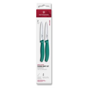 Victorinox - Juego de cuchillos para verduras SWISS CLASSIC, 10 cm, 2 piezas, turquesa