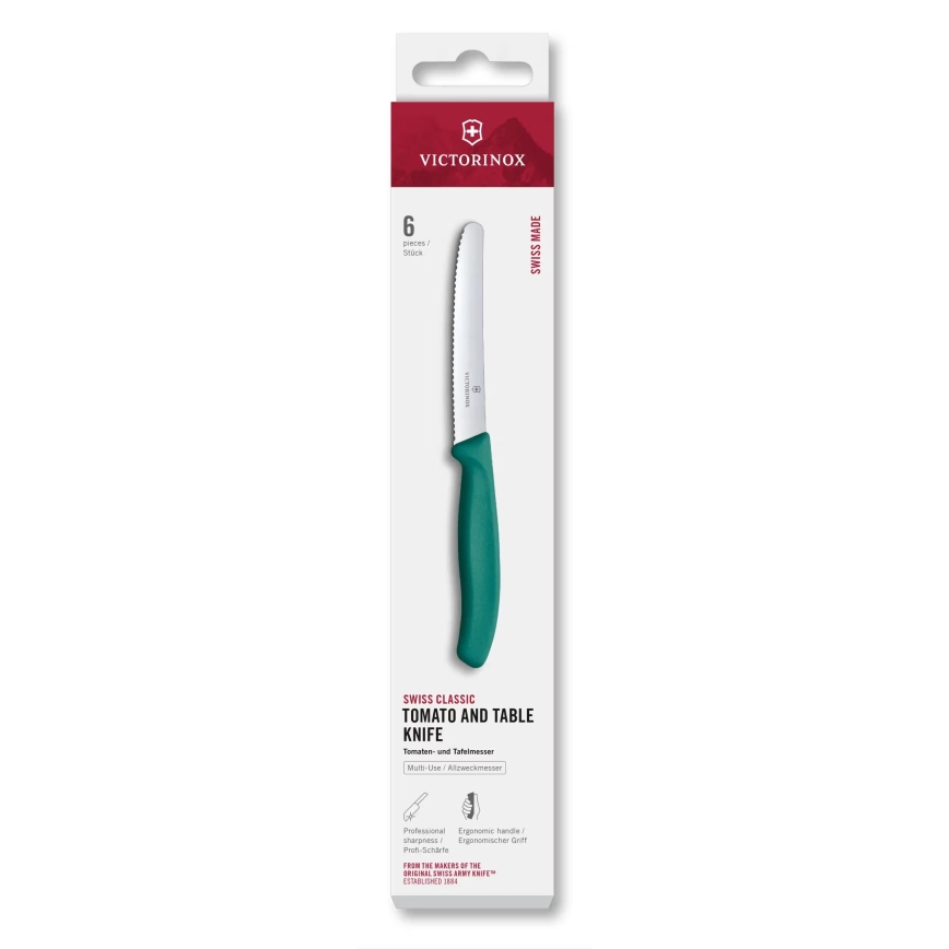 Victorinox - Juego de cuchillos para verduras SWISS CLASSIC 11 cm, 6 piezas, turquesa