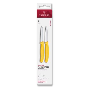 Victorinox - Set de 2 cuchillos para verduras SWISS CLASSIC, hoja de 8 cm, color amarillo