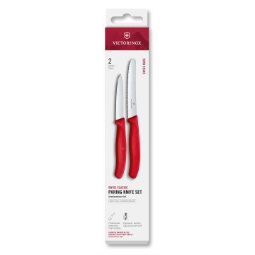 Victorinox - Set de 2 cuchillos para verduras SWISS CLASSIC, rojo