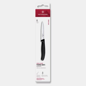 Victorinox - Set de 6 cuchillos para verduras SWISS CLASSIC, hoja de 10 cm, color negro