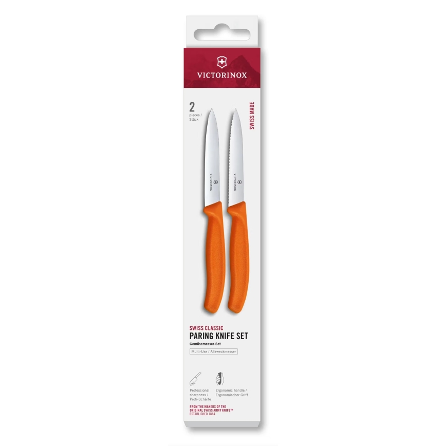 Victorinox - Set de cuchillos de cocina para verduras SWISS CLASSIC 10 cm 2 piezas naranja