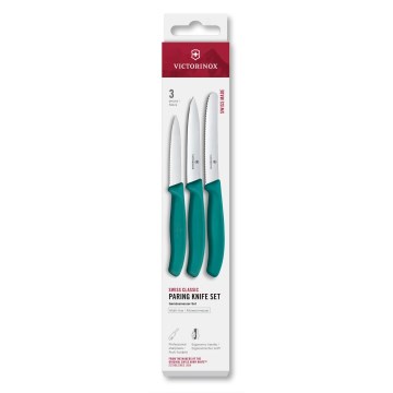 Victorinox - Set de cuchillos de cocina para verduras SWISS CLASSIC 3 piezas turquesa