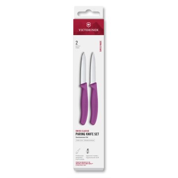 Victorinox - Set de cuchillos de cocina para verduras SWISS CLASSIC 8 cm, 2 piezas, violeta