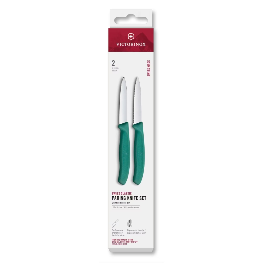 Victorinox - Set de cuchillos de cocina para verduras SWISS CLASSIC 8 cm 2 uds. turquesa