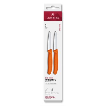 Victorinox - Set de cuchillos de cocina para verduras SWISS CLASSIC, hoja de 8 cm, 2 unidades, naranja
